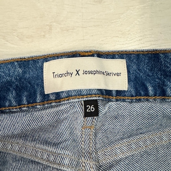 Triarchy x Josephine Skriver High Waisted Wide-Leg Distressed Jeans Sustainable - Picture 2 of 11